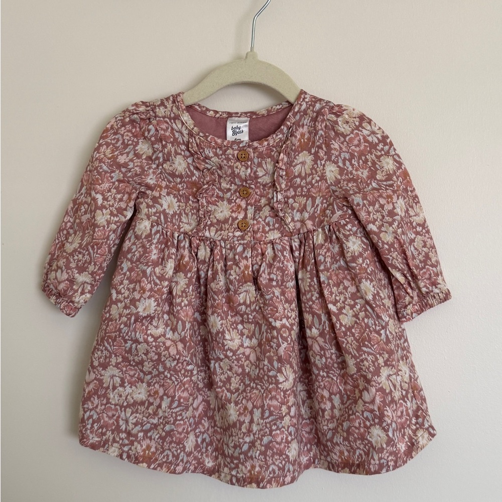 baby B'gosh Pink Floral Ruffle Front Dress for Kids